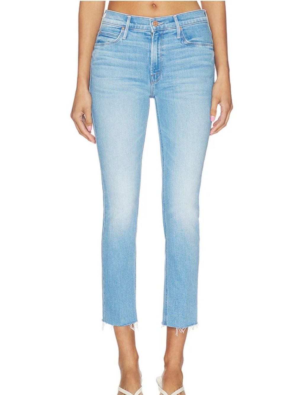 Mother Jeans The Mid Rise Dazzler Crop Ankle Fray Jeans 28